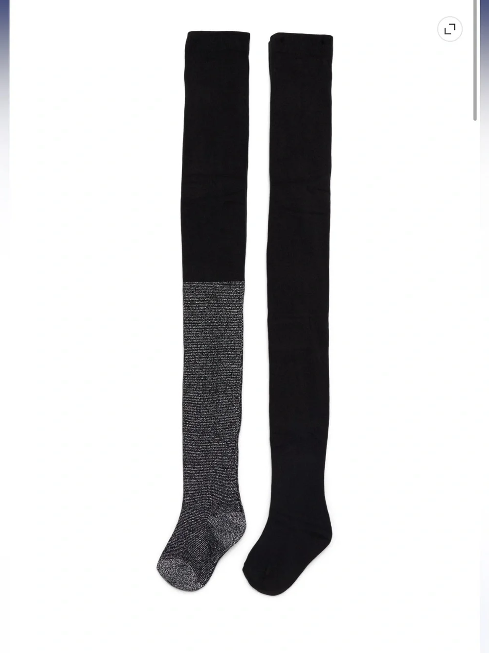 Wonder Nation Girls Heavyweight Footed Tights (4 Pair) Black Sparkle M 7-10